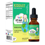 Kiddivit Baby Vitamin A&D Liquid Drops with Vitamin E - 60 Daily Servings, 2 Fl Oz (60 mL) - Dropper Included, Glass Bottle - Sugar Free, Gluten Free, Vegetarian Friendly