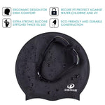 Dsane Extra Large Swimming Cap for Women and Men,Special Design Swim Cap for Very Long Thick Curly Hair&Dreadlocks Weaves Braids Afros Silicone Keep Your Hair Dry(Black/XL)