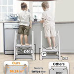 Potty Training Seat, Primlect Upgrade Ultra-Stable Toddler Toilet Seat for Kids Boys Girls, 2 in 1 Potty Training Toilet with Step Stool, Adjustable Seat and Ladder, Non-Slip Pad, Splash Guard (Grey)