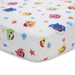 Baby Shark 4-Piece Toddler Bed Set including Super Soft Matching Sheets Set, Pillowcase, and Reversable Comforter For Boys and Girls - (Offical Product)