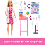 Barbie Scientist Doll and Accessories with Blonde Fashion Doll, Lab Table, Microscope, & Color-Change Beaker & Petri Dish Accessories