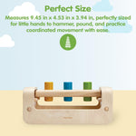 PlanToys® Pounding Bench Wooden Hammer Toy for Kids Ages 3+ | Montessori Fine Motor & Hand-Eye Coordination Activity for Focus & Strength | Eco-Friendly Educational Toy