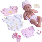 8 piece Layette Baby Doll Gift Set | JC Toys - La Newborn Nursery | 14" Life-Like Doll w/ Accessories | Pink | Ages 2+