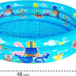 3 Rings Kiddie Pool for Toddler, 48”X12”，Kids Swimming Pool, Inflatable Baby Ball Pit Pool, Small Infant Pool (Blue)