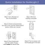 Single - SnapPower GuideLight 2 [For Duplex Outlets] - Replaces Plug-In Night Light - Electrical Receptacle Wall Plate With LED Night Lights - Auto On/Off Sensor - (Duplex, White)