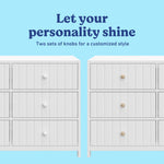 Graco Teddi 6 Drawer Double Dresser (White) – GREENGUARD Gold Certified, Interlocking Drawer System, Pre-Installed Drawer Tracks, Includes Two Sets of Knobs for Personalization