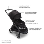 Bugaboo Dragonfly City Stroller, Lightweight Compact Baby Stroller with One Hand Easy Fold in Any Position, Full Suspension, XL Underseat Basket, Black Chassis and Forest Green Sun Canopy