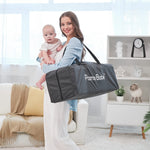 Pamo Babe Deluxe Nursery Center Portable Playpen Foldable Playard for Baby and Toddler Mattress, Changing Table for Newborn(Black)
