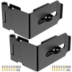 YogePote 90 Degree Hasp Latch, Heavy Duty 304 Stainless Steel Padlock Hasp Lock for Right Angle File Cabinet, Desk Drawer, Tool Box, Mailbox, Bookcase (Black-2pcs)
