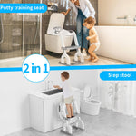 KYYOKE Potty Training Toilet, Adjustable Toddler Toilet Seat and Step for Kids, 2 in 1 Toilet Steps for Toddlers,Non Slip & Space Efficient & Splash Guard