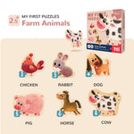 Toi 6 Packs Large Piece Toddler Jigsaw Puzzles for Kids Aged 2.5+, Animal Shaped Floor Puzzles for Beginner, Preschool Learning Game for Boys Girls, Farm Animals