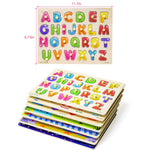 GRINNNIE Toddler Puzzle for 2 3 4 Years Old, 7PCS Montessori Kids Wooden Peg Puzzle Set (Dino Animal Shape Number Fruit..), Preschool Learning Puzzles Toy Gift for Boys Girls Birthday
