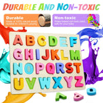 Wooden Puzzles for Toddlers, ABC Alphabet Puzzle, Learning Toys, Preschool Learning Activities, Preschool Educational Toddler Puzzle for Gift Set