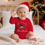 My First Christmas Outfits Romper Infant Baby Boy Girl Xmas Tree Onesie Bubble Sweatshirt Bodysuit Holidays Clothes