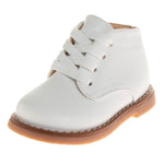 Josmo Baby Boys Girls Unisex Walking Shoes First Step Walker - Lightweight Synthetic Dress Boots Non-Slip Bottom High top - White (Size 2 Infant)