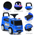 Costzon Ride On Push Car for Toddlers, Licensed Mercedes Benz Sliding Car w/Steering Wheel, Horn, Headlights, Under Seat Storage, Foot-to-Floor Riding Toy for Boy Girl 18-36 Months (Police Car, Blue)