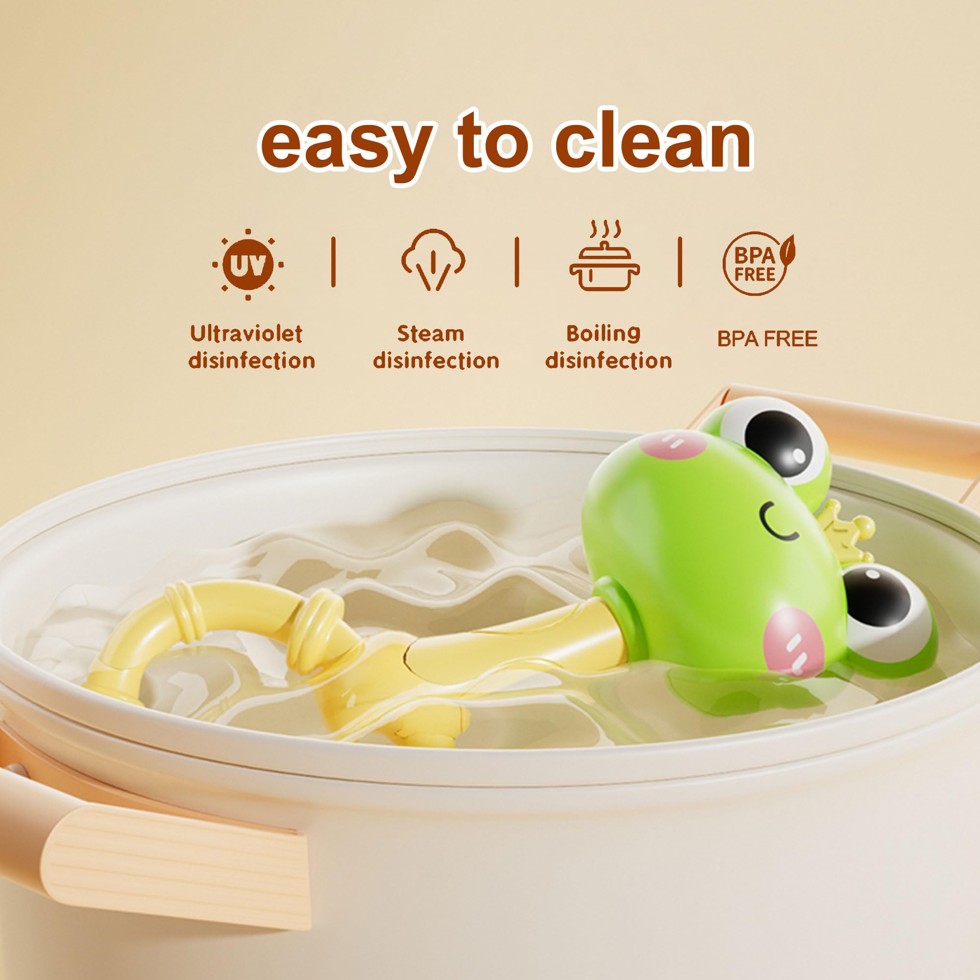 PUPYGOYGE Baby Rattle Teething Toy – Silicone Frog & Chick Handheld Sand Hammer Rattles, BPA-Free, 2-Pack, Ideal for Infants 0-6 Months, Sensory Development Toy