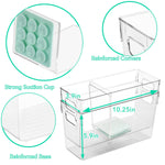 Ugotfeels Breastmilk Storage Container with L Shaped Separator Boards, Dividers Will Flatten Standing Breast Milk Bags in Organizer Bins Save Refrigerator Space | 2 Containers-Green