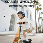 Kids Scooter, 3 Wheel Kick Scooter for Toddlers with Light Up Wheels, Lean-to-Steer Design, Adjustable Height Handlebar, Anti-Slip Deck, Ages 2–8(Black)
