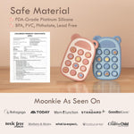 Moonkie Silicone Press Phone Teething Toy for Baby 3 Months+ | Soft BPA-Free Teether with Icon & Number Pop Bubbles | Ideal Gift for Baby Girls