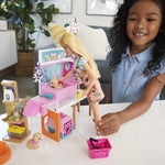 Barbie Doll & Playset, Pet Boutique with 4 Pets, Color-Change Grooming Feature & 20+ Themed Accessories