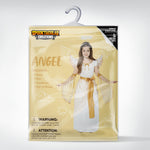 Spooktacular Creations Halloween Angel Costume for Girls, Golden White Angel Dress for Kids for Halloween Role Play Themed Party (Medium, 8-10 yrs)