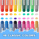 Bath Crayons, 18 Pack Bathtub Crayons Bath Crayon for toddlers & kids, 2 Cleaning sponges, Nontoxic Safe for Children Washable Bath Markers, Twistable Sticks Draw Smoothly on Tub Walls Bathtime Fun