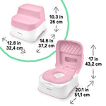 Ingenuity Prepare to Potty 3-in-1 System - Potty Training Toilet, Topper, Step Stool, Easy Setup, Pink, For Toddlers 18 Months+