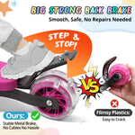 Kick Scooter for Kids 3-7 Ages - Light Up 3 Wheel Scooters,Lean-to-Steer,Three Adjustable Height Scooter for Kids, Wide Dual Rear Wheels,Safe Stable Ride for 3-5,5-7 Year Old Girl Boy Kid - Pink