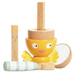 Le Toy Van - Wooden Honeybake 'Chicky Chick' Wooden Egg Cup Set | Pretend Food Kitchen Play Toy Set | Kids Role Play Toy Kitchen Accessories