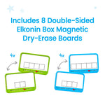 hand2mind Elkonin Boxes Magnetic Dry Erase Boards Set, Phonemic Awareness, Speech Therapy Materials, Letter Sounds for Kindergarten Phonics, Science of Reading Manipulatives (Set of 8), White