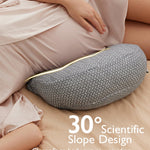 Momcozy Portable Pregnancy Pillow – W Shaped Maternity Support for Side Sleepers, Adjustable Travel Wedge Pillow for Back, Belly, and Hip Relief, Ideal for Pregnant Women, Deep Grey