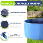 Dog Pool, Foldable Pet Swimming Pool with 6mm High-Strength PP Board, Hard Plastic Collapsible Doggy Pools for Small Dogs Kitty Duck,Non-Slip Doggie Bathtub Quick to Set Up and Drainage Hole(32x8in)