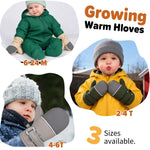 Weradau Fleece Lined Mittens for Baby Boys Girls,Baby Toddler Little Kids Winter Gloves Mittens for Children 6-24 Months