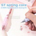 TiaJaMi 5 Pcs Cartoon Ballpoint Pens, Cute Gel Pens, Features a Spring-Loaded Nib Design With a Soft Silicone Protective Sleeve on the Grip Section.