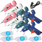 8 Pack Hot Glue Gun Kit with 100 Glue Sticks, 100mm x 7mm, Fast Preheating Hot Melt, Mini Safe High Temp Glue Guns for Kids Crafts, School DIY Projects Quick Home Repairs, Offices (20W)