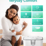 KOSTTE Baby Wipes Warmer, Larger Capacity Wipe Dispenser, Even Heating Diaper Wipe Warmer with Night Light, On/Off Switch, White