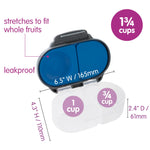 b.box Snack Box - Leakproof Mini Bento Box for Kids & Toddlers, 2 Compartment Snack Containers for Kids, Lunch Containers, Dishwasher Safe, BPA Free, PFAS Free, Ages 4m+, 1 3/4 Cup - Blue Slate