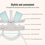 Dream On Me Karley Bassinet, Award Winner Lightweight Travel Baby Bassinet, Foldable Bedside Sleeper, Adjustable Double Canopy, Spacious Design, Soft Fabric, Storage Basket – Blue and Grey