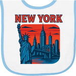 inktastic New York City Skyline with Statue Of Liberty and Baby Terry Cloth Bib