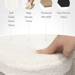 B FSOBEIIALEO Storage Ottoman Cube, Flowers Shaped Ottomans with Storage Foot Stool Footrest for Lving Room, Boucle Ottoman Seat for Dorm Room,Faux Teddy Fur,White 12.6"x12.6"x12.6"