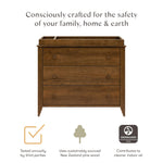 Babyletto Sprout 3-Drawer Changing Table Dresser w/Removable Tray | GREENGUARD Certified Baby Dresser with Changing Table Top & Storage for Nursery - Versatile Use for Bedroom/Hallway, Natural Walnut