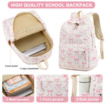 LOIDOU Backpack for Girls School Backpacks Bookbags for Elementary Middle School Women Laptop Backpacks (Bow tie Beige, L-17)