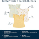Gerber Baby Girls' Toddler 3-Pack Short Sleeve Tees