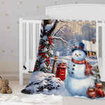 YeeJu Christmas Throw Blanket Baby Small Gray Christmas Snowman Blanket Toddler Infant Swaddle Pet Crib Soft Lightweight Fuzzy Plush Fleece Blankets and Throws Xmas Winter Holiday Blanket 30x40