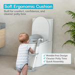 TIVONEL 3-in-1 Toddler Potty Training Toilet Seat with Ladder | Foldable Toilet Potty Training Seat with Step Stool Ladder | 5-Level Adjustable Height | Soft Cushion, Splash Guard & Anti Slip Pad
