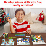 Skillmatics Scissor Skills Activity Book - Snip, Snip Holiday Magic, Art & Craft Christmas Kit for Kids, 2 Child-Safe Scissors, 25 Fun Activities, Gifts for Girls & Boys Ages 3, 4, 5, 6, 7