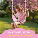 X-Drxzo 2PCS Pink Swing Set Accessories for Kids - Heavy Duty Swing Seats - Playground Swing Sets for Backyard Replacement Gift Box Set, Birthday Gift