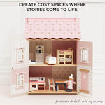 Le Toy Van – Rose Heart Wooden Doll House | Girls & Boys 3 Storey Wooden Dolls House Play Set - Suitable for Ages 3+
