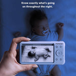 Momcozy Baby Monitor with 2 Cameras 5’’ 1080P Split Screen Video Baby Monitor with Camera and Audio no WiFi for Baby Safety 5000mAh Battery Infrared Night Vision 2-Way Audio 960ft Range Ideal Gift